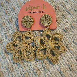 Piper K Woven Flower Earrings